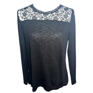 New Look Ladies Size 12 Sheer Lace Torso Keyhole Back Long Sleeve Witchy Goth